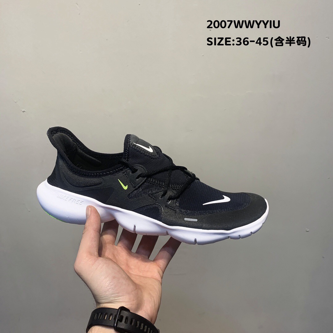 Nike Free Rn 5.0 2019 Black White Shoes For Women